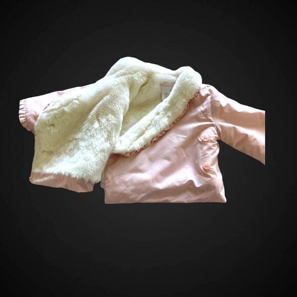 Janie and Jack Layette Faux Fur Coat  Baby Girls 0-6 mos. - Picture 4 of 7